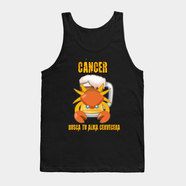 Fun design for lovers of beer and good liquor. Cancer sign Tank Top by Cervezas del Zodiaco